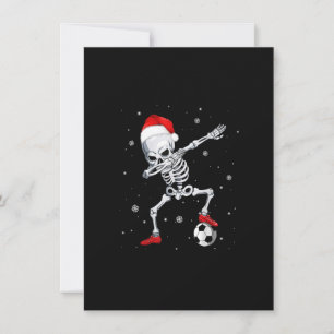 Christmas Dabbing Skeleton Soccer Santa Hat Gifts Invitation