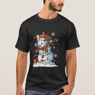 Christmas Dabbing Snowman Santa Light Gifts Men Ki T-Shirt