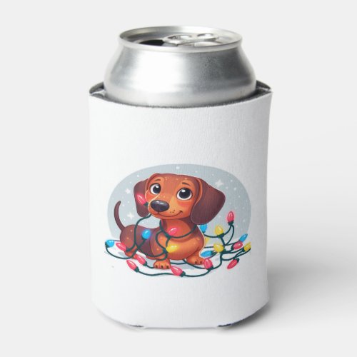 Christmas Dachshund  1 Can Cooler