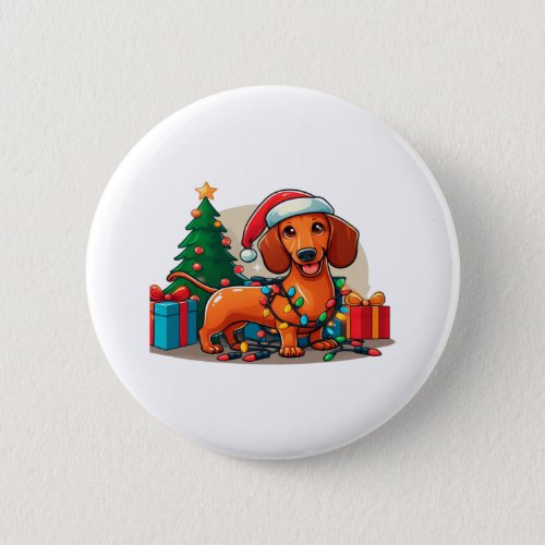 Christmas Dachshund  2 Button