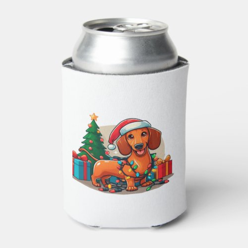 Christmas Dachshund  2 Can Cooler