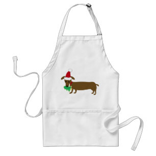 Christmas Dachshund Adult Apron
