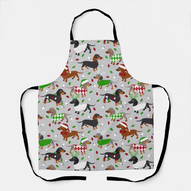 Christmas Dachshund All Coats Apron (Front)