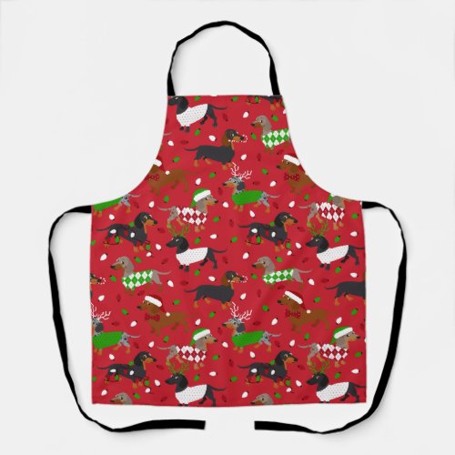 Christmas Dachshund All Coats Apron