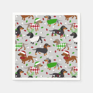Christmas Dachshund All Coats Napkins