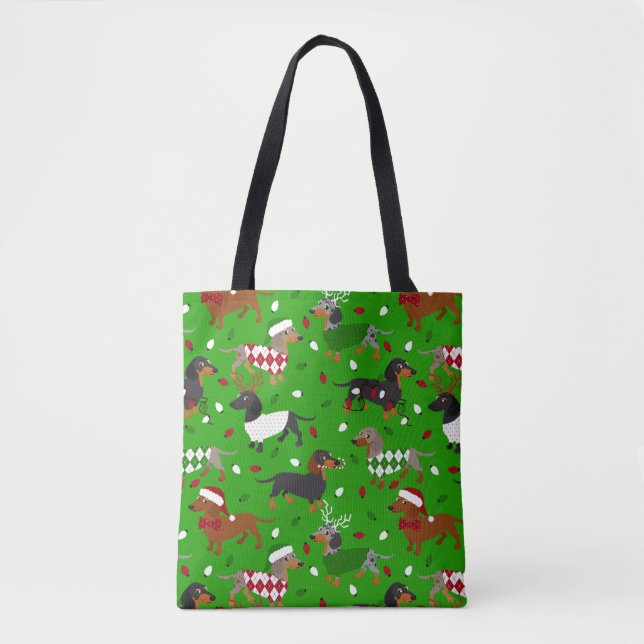 Christmas Dachshund All Coats Tote Bag (Front)