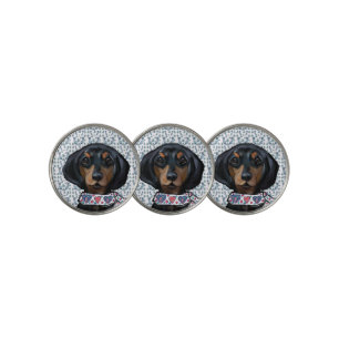 Christmas Dachshund Art Golf Ball Marker