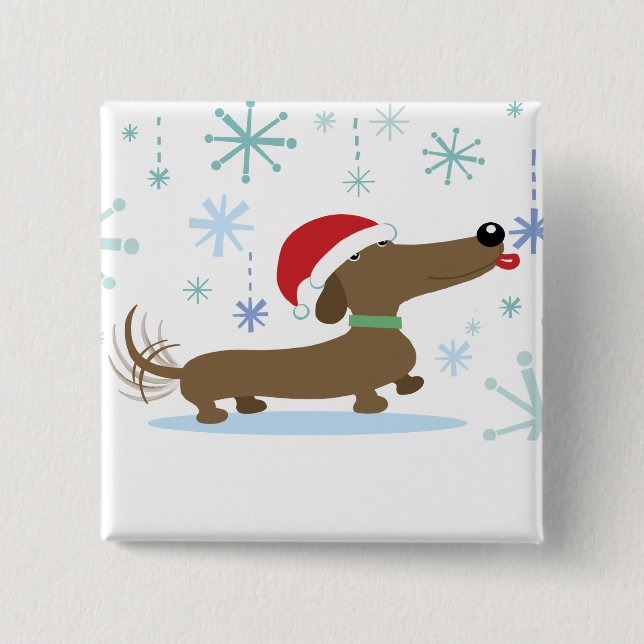 Christmas Dachshund button (Front)