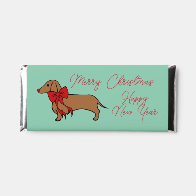 Christmas Dachshund Candy Bar Gift (Front)