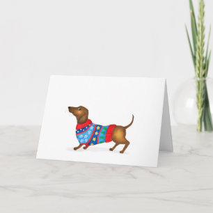 Christmas dachshund card