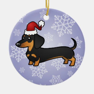 Christmas Dachshund Ceramic Ornament