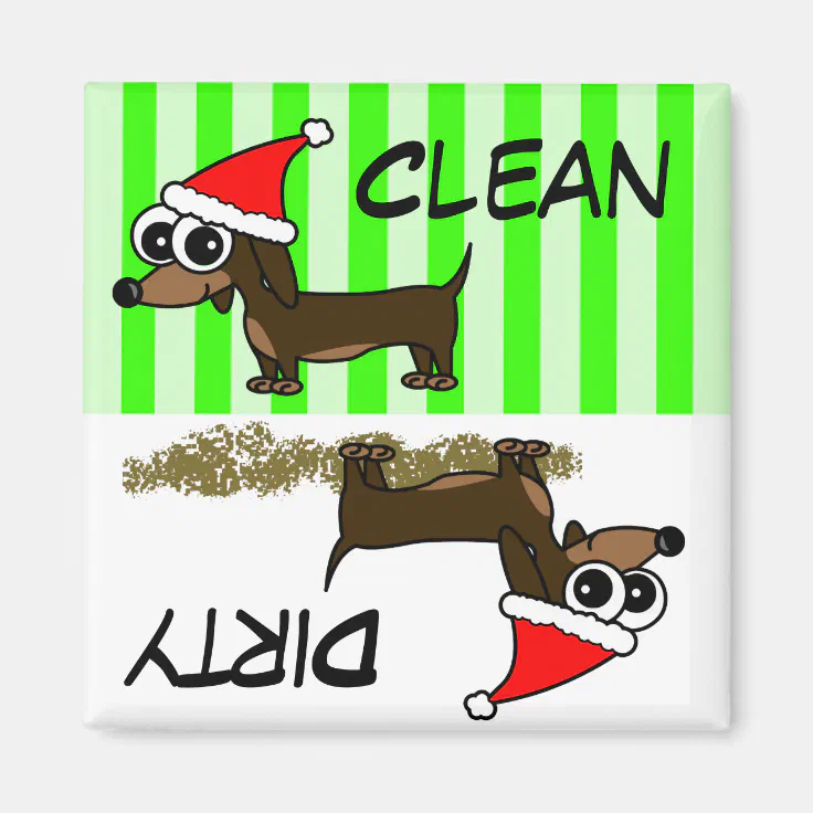 Christmas Dachshund Clean Dirty Dishwasher Zazzle