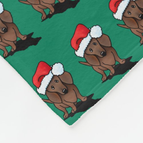 Christmas Dachshund Dog Fleece Blanket
