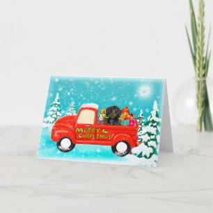 Christmas Dachshund Dog gifts delivery truck Card
