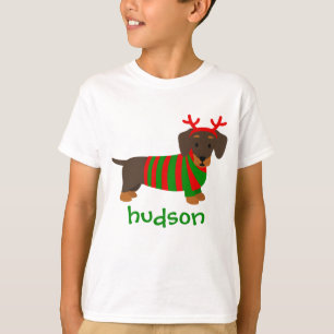 Christmas Dachshund Dog Personalized T-Shirt