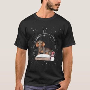 Christmas Dachshund Dog Snow Globe Pajama  for Men T-Shirt