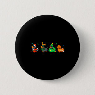Christmas Dachshund Dog Weenie Merry Woofmas Dog M Button