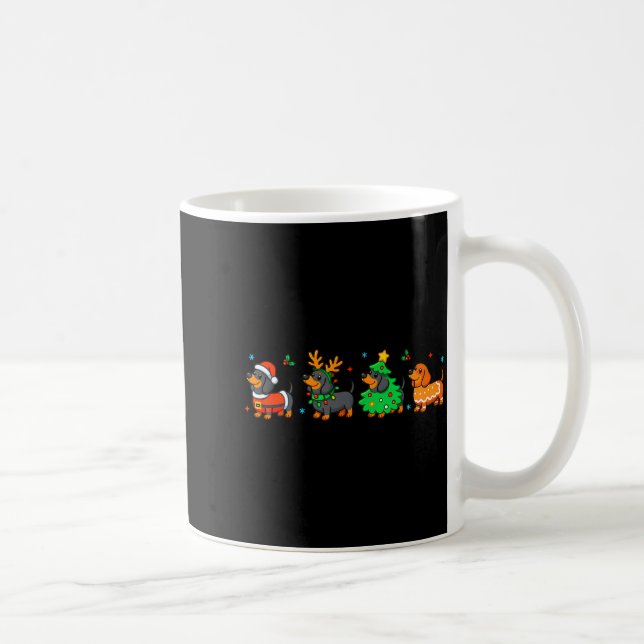 Christmas Dachshund Dog Weenie Merry Woofmas Dog M Coffee Mug (Right)