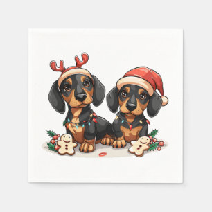 Christmas Dachshund Dogs Napkins