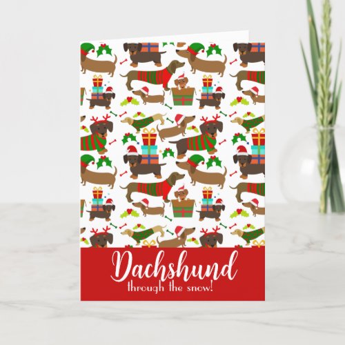 Christmas Dachshund Funny Holiday Card