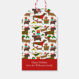 Christmas Dachshund Gift Tags