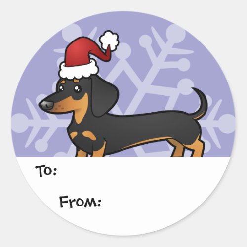 Christmas Dachshund Gift Tags smooth coat