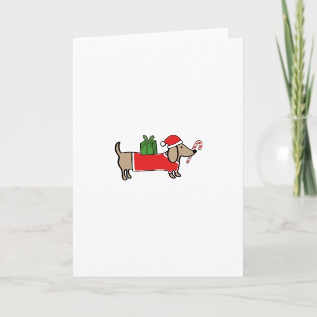 Christmas dachshund holiday card (Front)