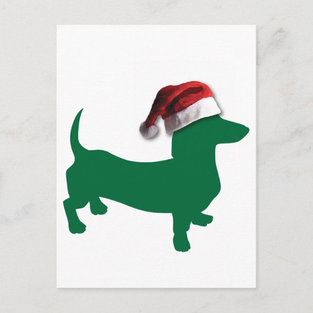Christmas Dachshund Holiday Postcard (Front)