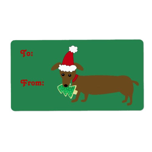 Christmas Dachshund Label