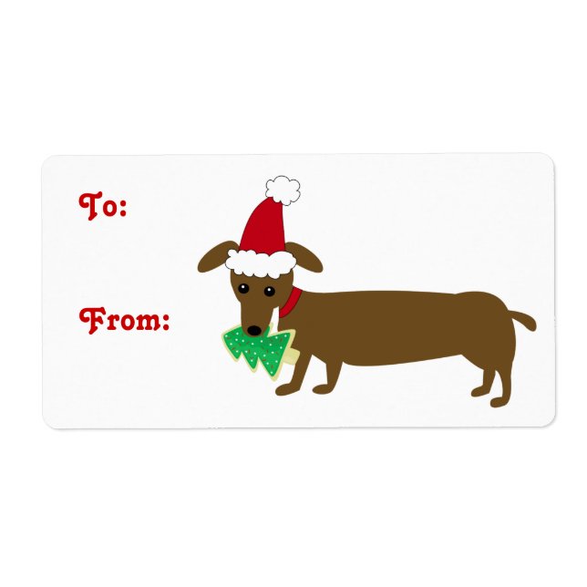 Christmas Dachshund Label (Front)