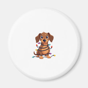 Christmas Dachshund Lights Magnet