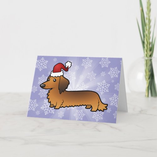 Christmas Dachshund longhair Holiday Card