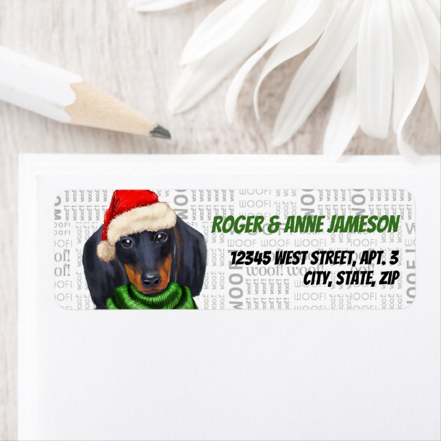 Christmas Dachshund Lover Address Label (Insitu)