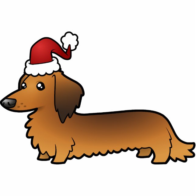 Christmas Dachshund Ornament (longhair) (Front)