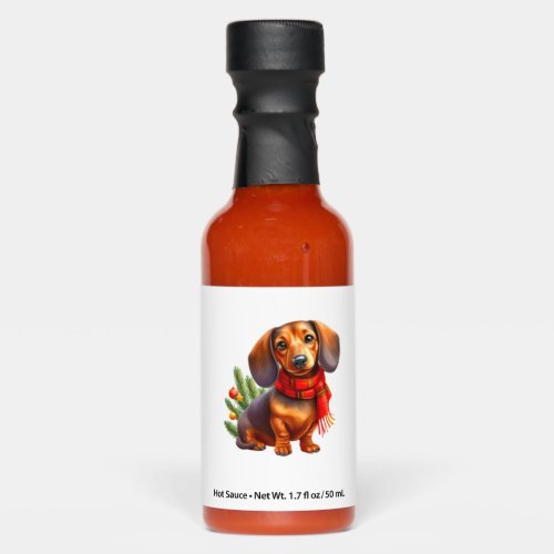 Christmas Dachshund Painting _ Holiday Doxie Hot Sauces