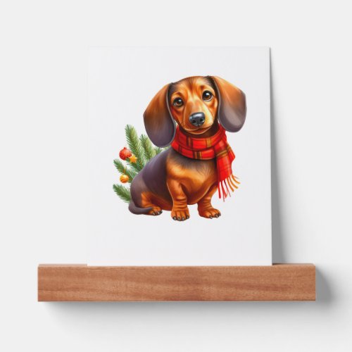 Christmas Dachshund Painting _ Holiday Doxie Picture Ledge
