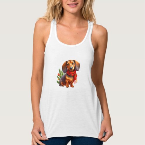 Christmas Dachshund Painting _ Holiday Doxie Tank Top
