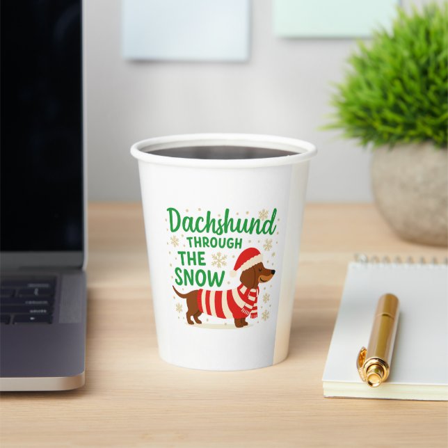 Christmas Dachshund Paper Cups (Insitu)