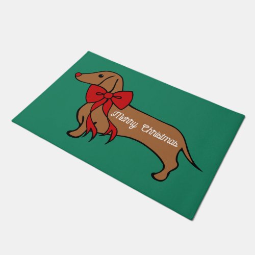  Christmas Dachshund Puppy Doormat 