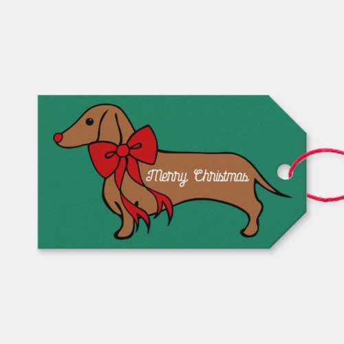  Christmas Dachshund Puppy Gift Tags