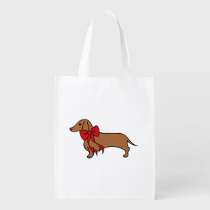 Christmas Dachshund Puppy Tote