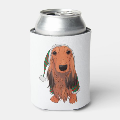 Christmas Dachshund_ Red longhaired    Can Cooler