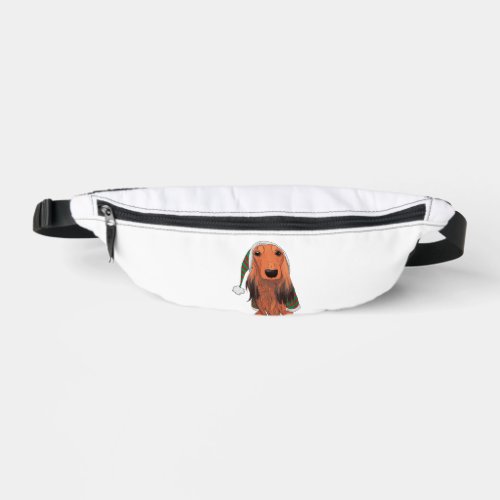 Christmas Dachshund_ Red longhaired    Fanny Pack