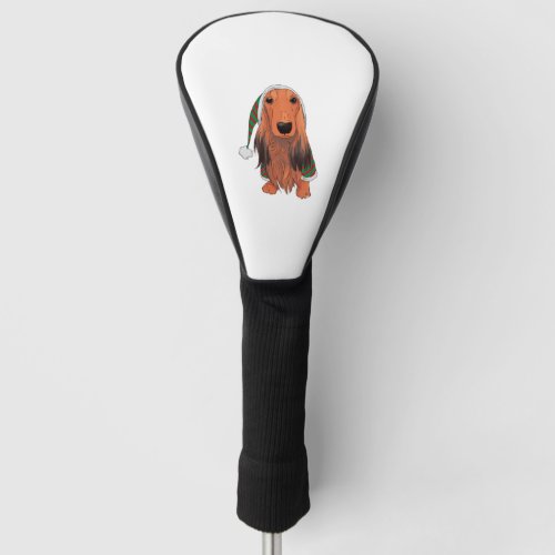 Christmas Dachshund_ Red longhaired    Golf Head Cover