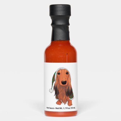 Christmas Dachshund_ Red longhaired    Hot Sauces