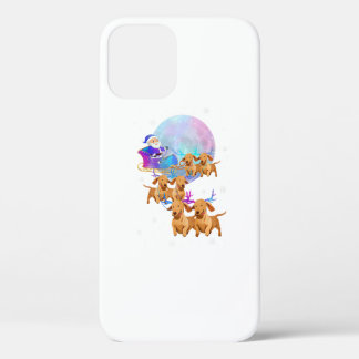 Christmas Dachshund Reindeer Santa Dog Mom iPhone 12 Pro Case