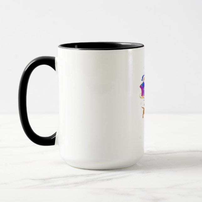 Christmas Dachshund Reindeer Santa Dog Mom Mug (Left)