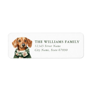 Christmas Dachshund Return Address Labels