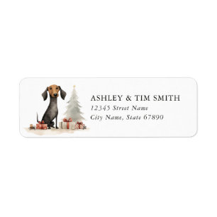 Christmas Dachshund Return Address Labels