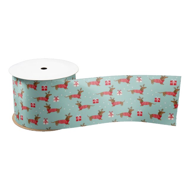 Christmas Dachshund Ribbon (Spool)